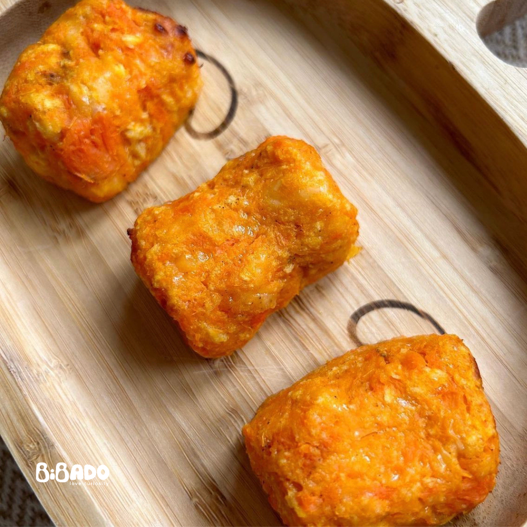 Cheesy Carrot & Sweet Potato Tots