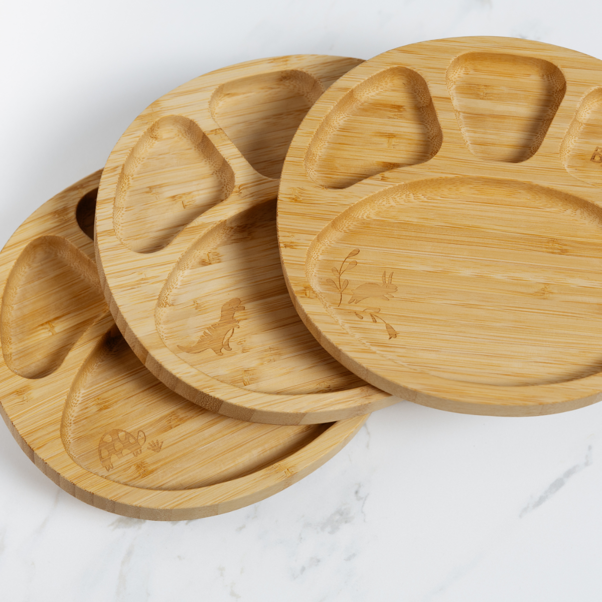 Bamboo Suction Divider Plate