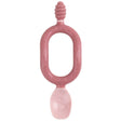 Pink silicone Dippit™ baby spoon and textured dipper with an easy-grip oval handle.