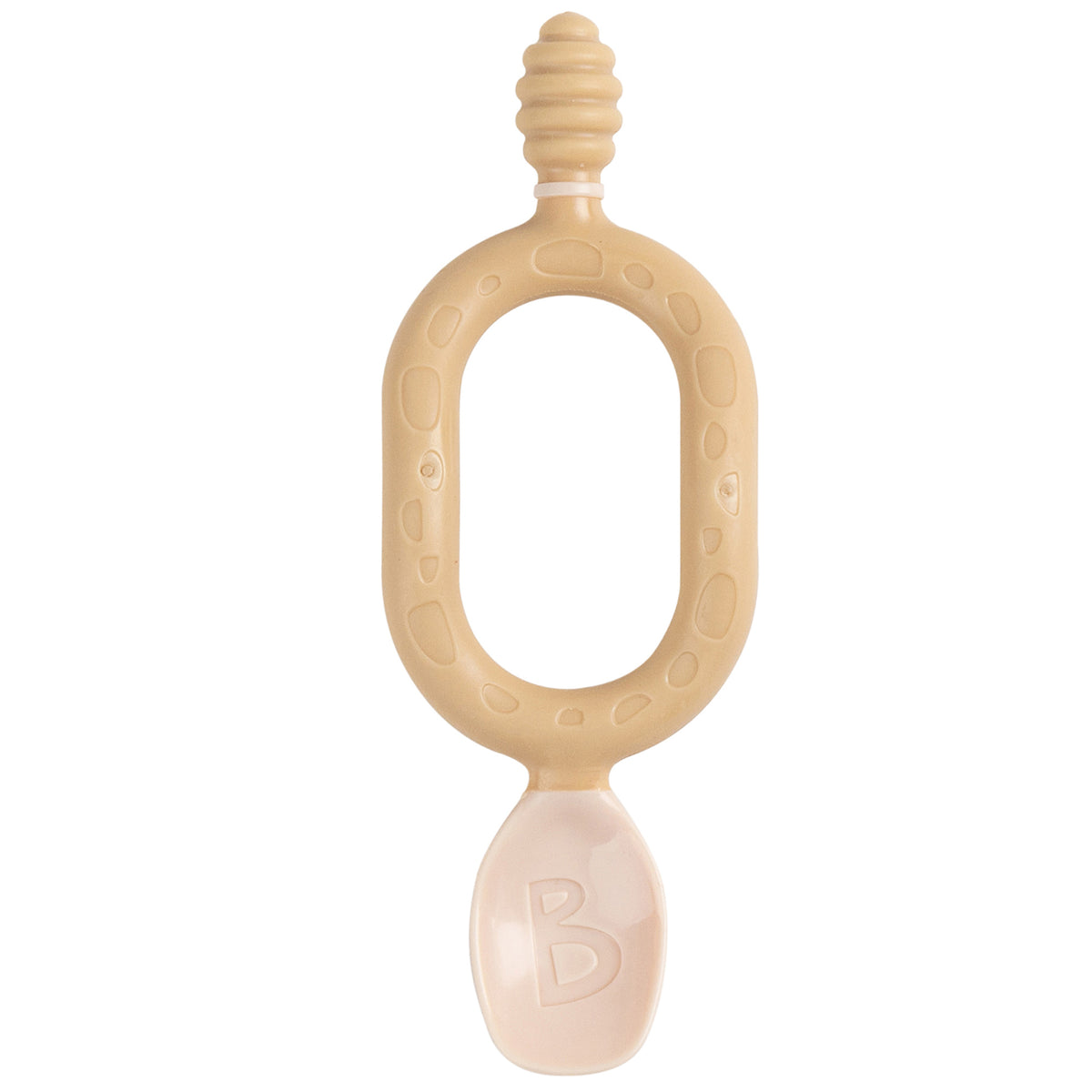 Beige Dippit™ multi-stage baby spoon and textured dipper with an easy-grip oval handle. - Product image