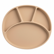 Beige divided plate on a white background