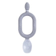 Gray silicone Dippit™ baby spoon and textured dipper with an oval easy-grip handle.